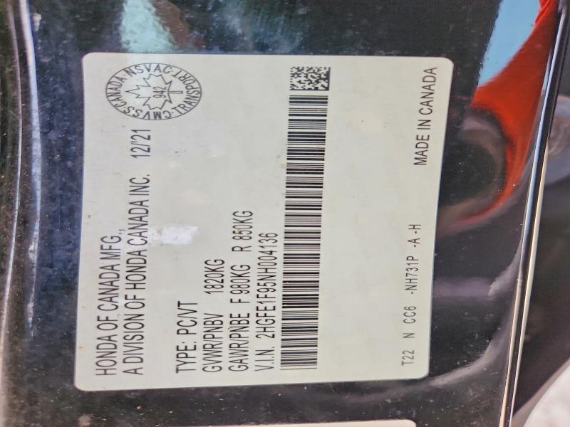 Продажа на аукционе авто 2022 Honda Civic, vin: 2HGFE1F95NH004136, номер лота: 60449216