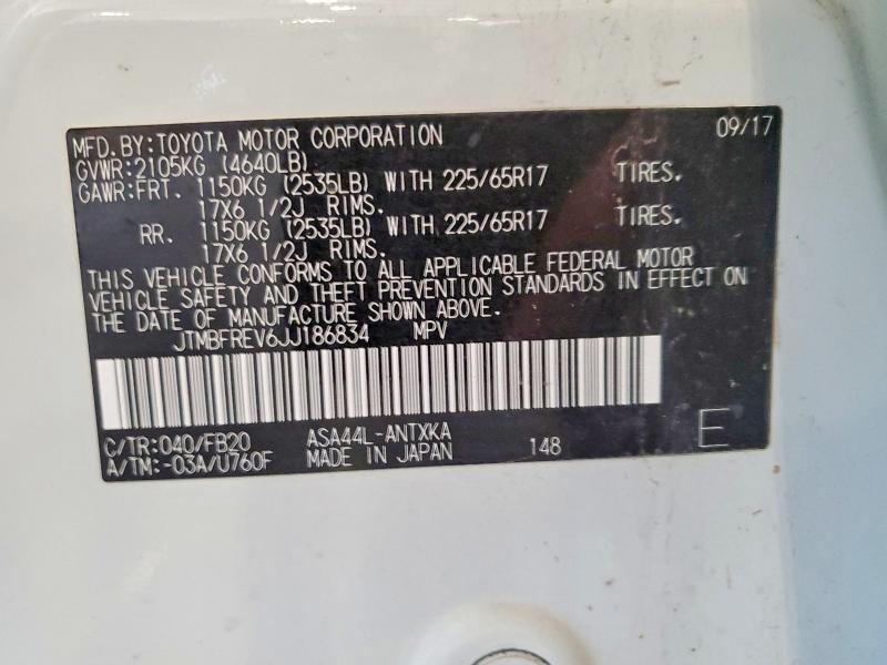 Продажа на аукционе авто 2018 Toyota Rav4, vin: JTMBFREV6JJ186834, номер лота: 59361526