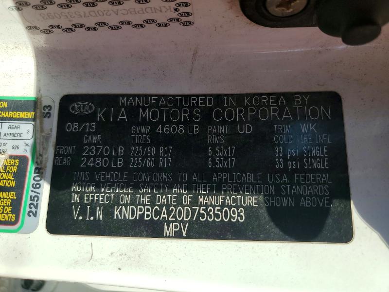 Продажа на аукционе авто 2013 Kia Sportage, vin: KNDPBCA20D7535093, номер лота: 60677166