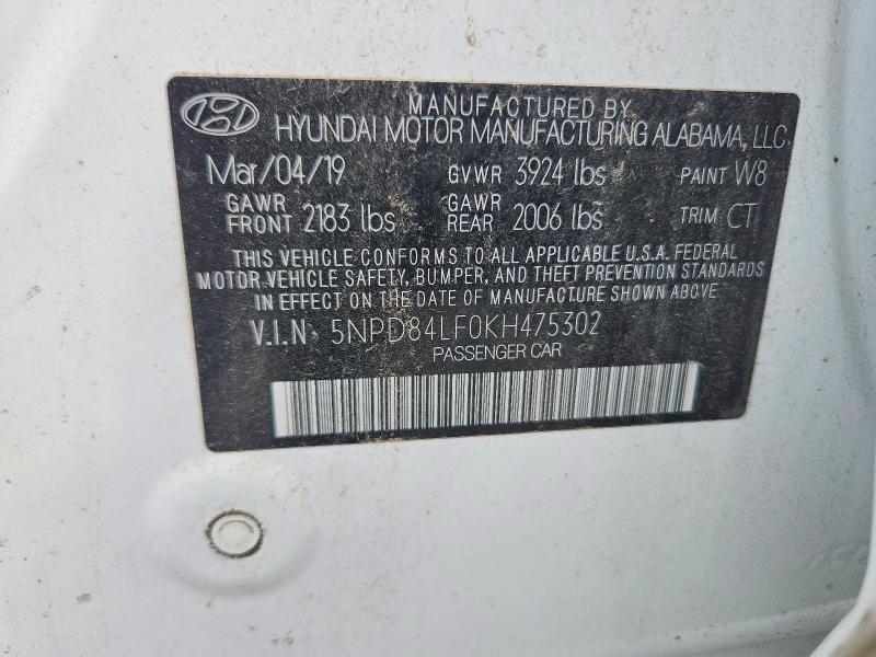 Aukcja sprzedaży 2019 Hyundai Elantra, vin: 5NPD84LF0KH475302, numer aukcji: 61583986