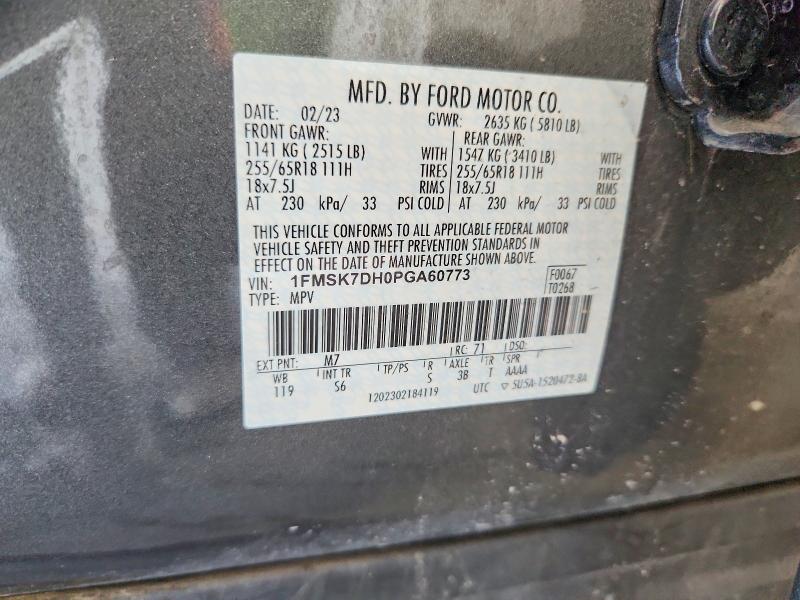 Продаж на аукціоні авто 2023 Ford Explorer, vin: 1FMSK7DH0PGA60773, номер лоту: 58064196