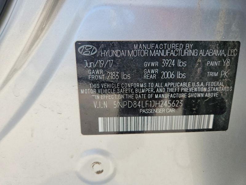 Продаж на аукціоні авто 2018 Hyundai Elantra, vin: 5NPD84LF1JH245623, номер лоту: 60812176