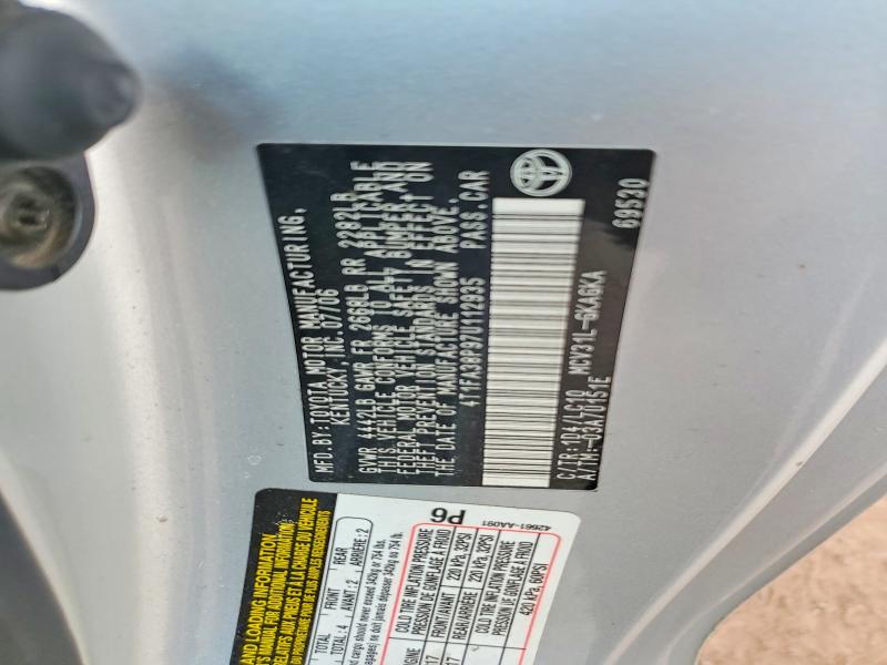 2007 Toyota Camry Solara მანქანა იყიდება აუქციონზე, vin: 4T1FA38P97U112935, აუქციონის ნომერი: 61420196