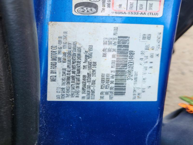 Продажа на аукционе авто 2012 Ford Fusion, vin: 3FAHP0JA0CR149489, номер лота: 63124326