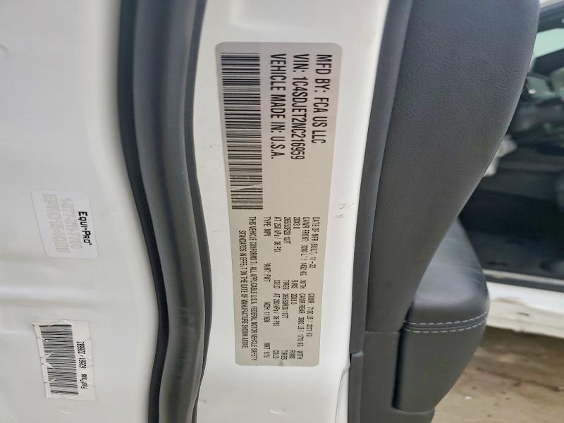 61855976 :رقم المزاد ، 1C4SDJET2NC216959 vin ، 2022 Dodge Durango مزاد بيع