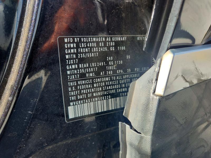 Продажа на аукционе авто 2017 Volkswagen Tiguan, vin: WVGRV7AX1HW508320, номер лота: 60825776