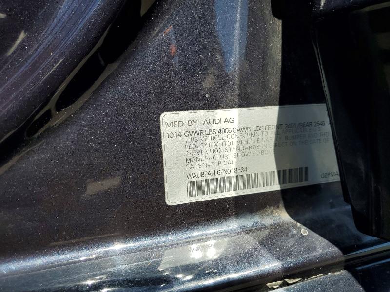 62494586 :رقم المزاد ، WAUBFAFL6FN018834 vin ، 2015 Audi A4 مزاد بيع