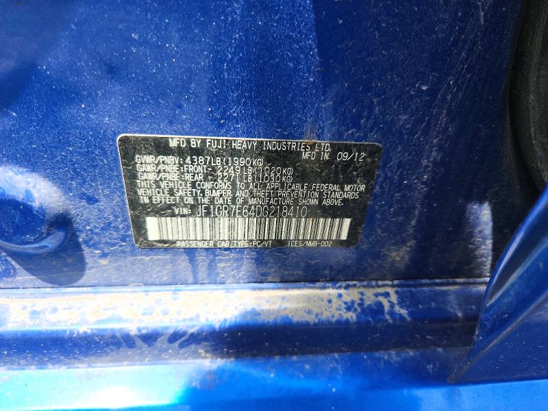 Aukcja sprzedaży 2013 Subaru Impreza, vin: JF1GR7E64DG218410, numer aukcji: 62302076