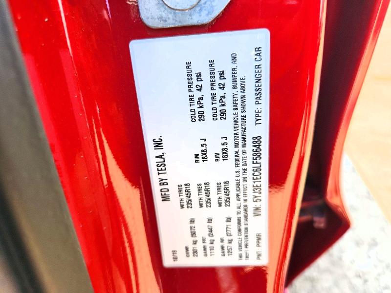 Продаж на аукціоні авто 2020 Tesla Model 3, vin: 5YJ3E1EC6LF586488, номер лоту: 61090876