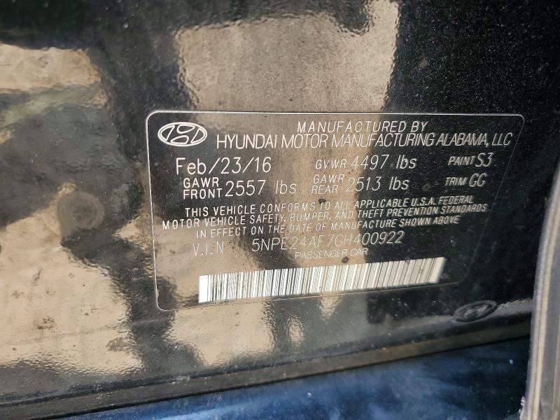 2016 Hyundai Sonata მანქანა იყიდება აუქციონზე, vin: 5NPE24AF7GH400922, აუქციონის ნომერი: 60807996
