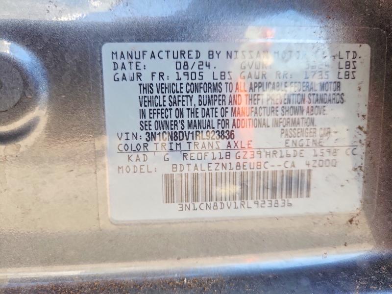59910756 :رقم المزاد ، 3N1CN8DV1RL923836 vin ، 2024 Nissan Versa مزاد بيع
