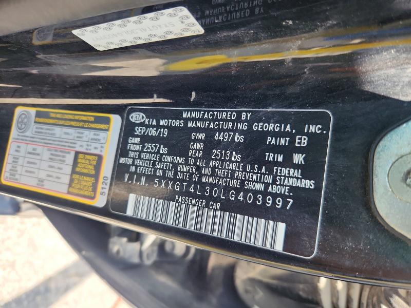 2020 Kia Optima მანქანა იყიდება აუქციონზე, vin: 5XXGT4L30LG403997, აუქციონის ნომერი: 62489696