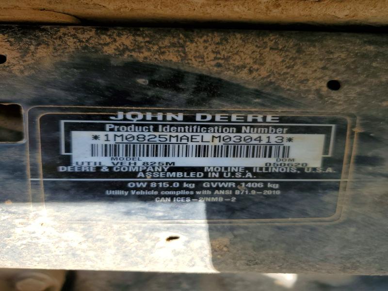 60915206 :رقم المزاد ، 1M0825MAELM030413 vin ، 2020 John Deere Gator 825 M مزاد بيع