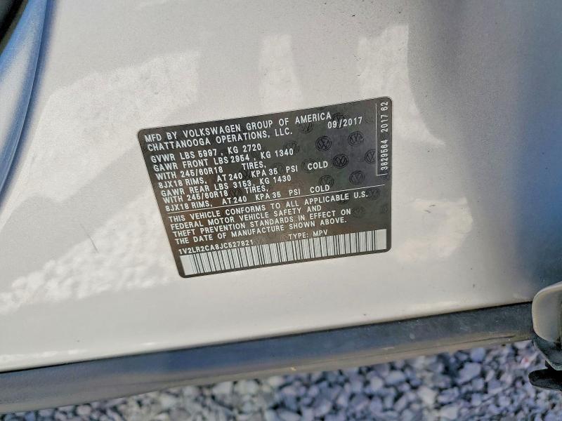 Aukcja sprzedaży 2018 Volkswagen Atlas, vin: 1V2LR2CA8JC527821, numer aukcji: 61881526