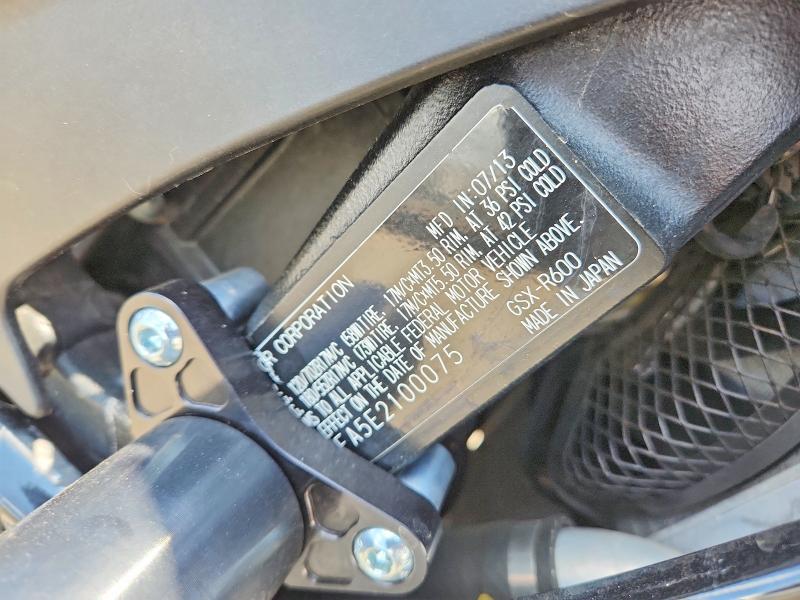 2014 Suzuki Gsx-r600 მანქანა იყიდება აუქციონზე, vin: JS1GN7FA5E2100075, აუქციონის ნომერი: 63539376