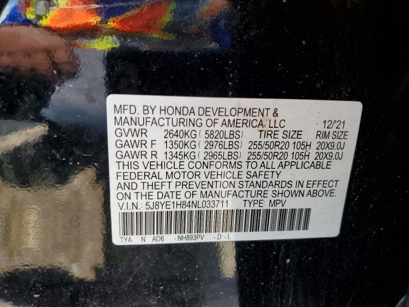 2022 Acura Mdx მანქანა იყიდება აუქციონზე, vin: 5J8YE1H84NL033711, აუქციონის ნომერი: 60990996