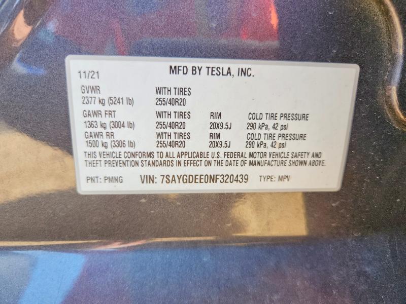 Aukcja sprzedaży 2022 Tesla Model Y, vin: 7SAYGDEE0NF320439, numer aukcji: 63117956