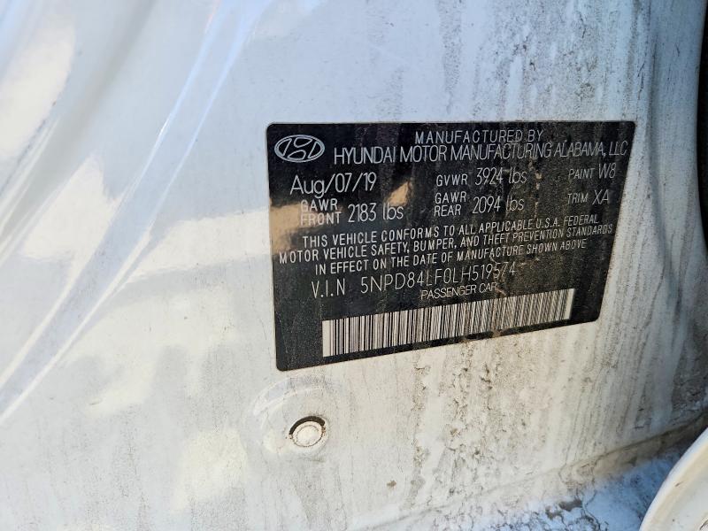 Продажа на аукционе авто 2020 Hyundai Elantra, vin: 5NPD84LF0LH519574, номер лота: 62398956