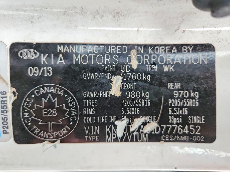 61848936 :رقم المزاد ، KNDJT2A61D7776452 vin ، 2013 Kia Soul مزاد بيع