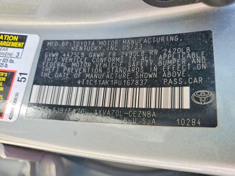 Aukcja sprzedaży 2023 Toyota Camry, vin: 4T1C11AK1PU167837, numer aukcji: 61140716