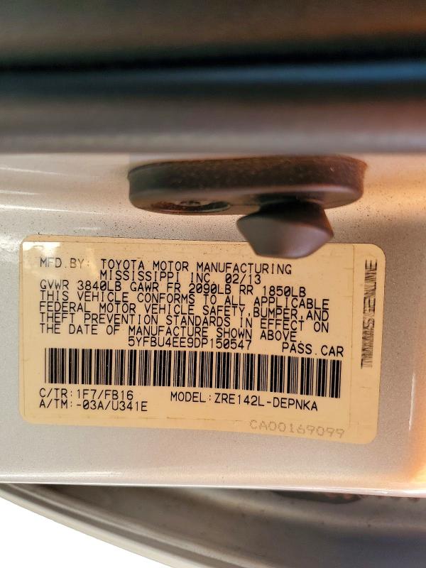 61616276 :رقم المزاد ، 5YFBU4EE9DP150547 vin ، 2013 Toyota Corolla مزاد بيع