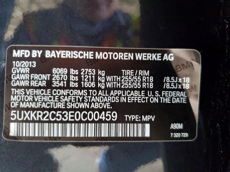 61822606 :رقم المزاد ، 5UXKR2C53E0C00459 vin ، 2014 Bmw X5 مزاد بيع