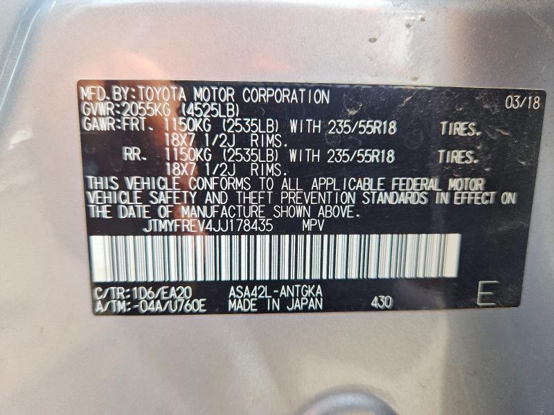 Продажа на аукционе авто 2018 Toyota Rav4, vin: JTMYFREV4JJ178435, номер лота: 61389436