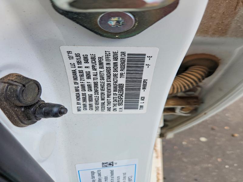 2020 Honda Insight მანქანა იყიდება აუქციონზე, vin: 19XZE4F54LE004809, აუქციონის ნომერი: 62067926
