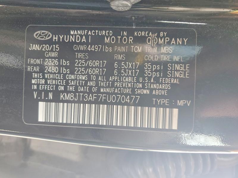 Продаж на аукціоні авто 2015 Hyundai Tucson, vin: KM8JT3AF7FU070477, номер лоту: 59727206