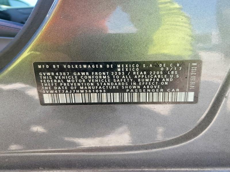 Продаж на аукціоні авто 2017 Volkswagen Jetta, vin: 3VW4T7AJ7HM361093, номер лоту: 61177736