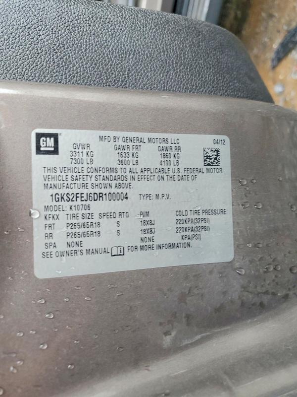 2013 Gmc Yukon მანქანა იყიდება აუქციონზე, vin: 1GKS2FEJ6DR100004, აუქციონის ნომერი: 60513836