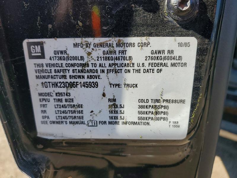 60504946 :رقم المزاد ، 1GTHK23D06F145939 vin ، 2006 Gmc Sierra مزاد بيع