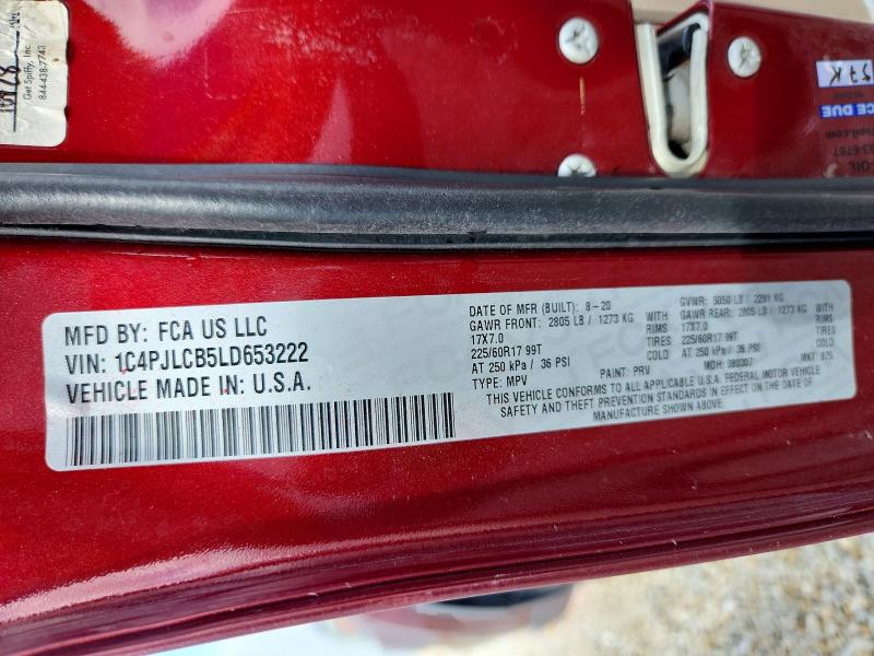 Продажа на аукционе авто 2020 Jeep Cherokee, vin: 1C4PJLCB5LD653222, номер лота: 63468786