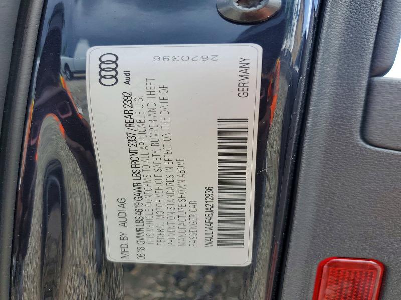 Продажа на аукционе авто 2018 Audi A4, vin: WAULMAF45JA212936, номер лота: 59796816