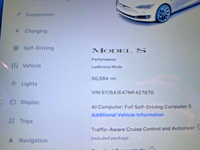 Продаж на аукціоні авто 2021 Tesla Model S, vin: 5YJSA1E47MF427870, номер лоту: 60093726