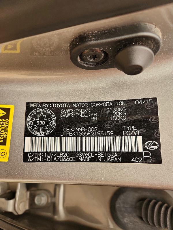 Продаж на аукціоні авто 2015 Lexus Es, vin: JTHBK1GG5F2198159, номер лоту: 59645356