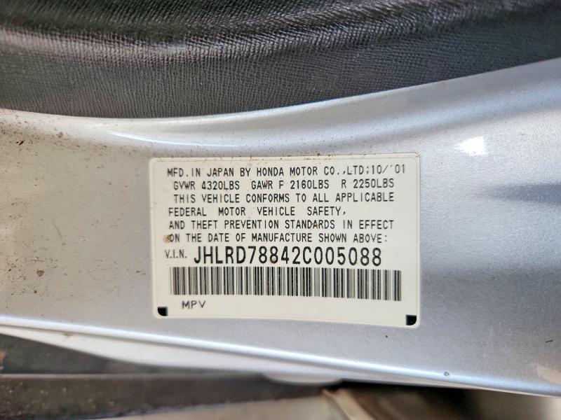 Продаж на аукціоні авто 2002 Honda Cr-v, vin: JHLRD78842C005088, номер лоту: 61931946