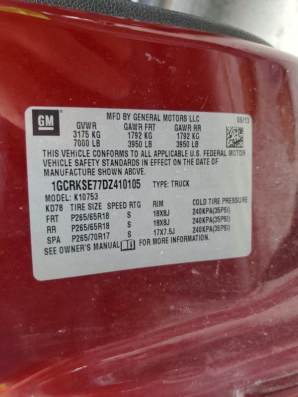 2013 Chevrolet Silverado მანქანა იყიდება აუქციონზე, vin: 1GCRKSE77DZ410105, აუქციონის ნომერი: 59351886