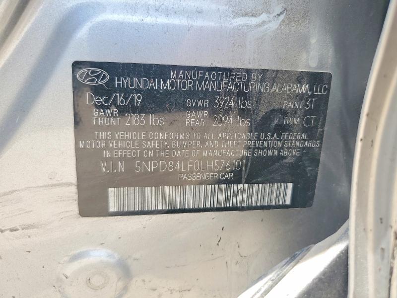 Продажа на аукционе авто 2020 Hyundai Elantra, vin: 5NPD84LF0LH576101, номер лота: 62657576