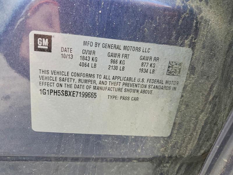 Продажа на аукционе авто 2014 Chevrolet Cruze, vin: 1G1PH5SBXE7199665, номер лота: 60271426