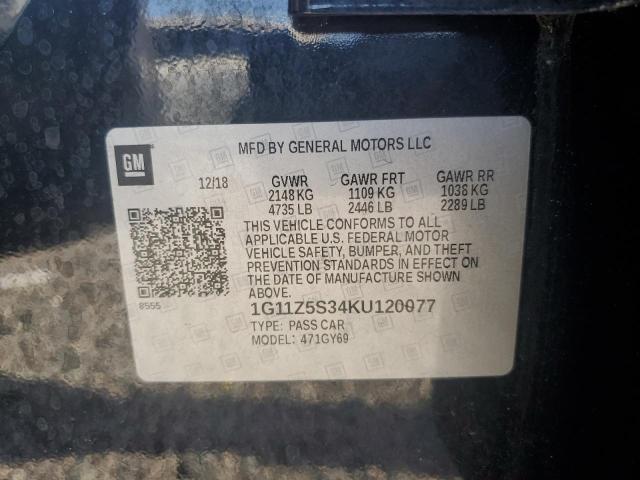 2019 Chevrolet Impala მანქანა იყიდება აუქციონზე, vin: 1G11Z5S34KU120077, აუქციონის ნომერი: 62052866