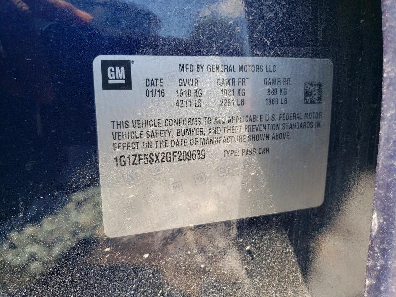 Продажа на аукционе авто 2016 Chevrolet Malibu, vin: 1G1ZF5SX2GF209639, номер лота: 63230106