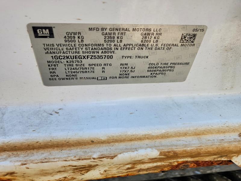 60986356 :رقم المزاد ، 1GC2KUEGXFZ535700 vin ، 2015 Chevrolet Silverado مزاد بيع