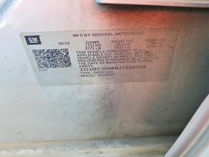 62005756 :رقم المزاد ، 1G1BC5SM8J7222283 vin ، 2018 Chevrolet Cruze مزاد بيع