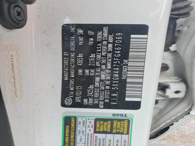 2015 Kia Optima მანქანა იყიდება აუქციონზე, vin: 5XXGM4A75FG467069, აუქციონის ნომერი: 62859326