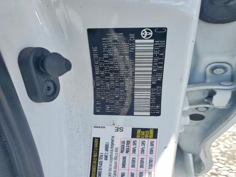 59265366 :رقم المزاد ، 5YFB4MDE5PP002501 vin ، 2023 Toyota Corolla مزاد بيع