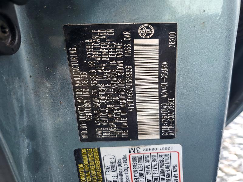 2007 Toyota Camry მანქანა იყიდება აუქციონზე, vin: 4T1BE46K27U569926, აუქციონის ნომერი: 59266806