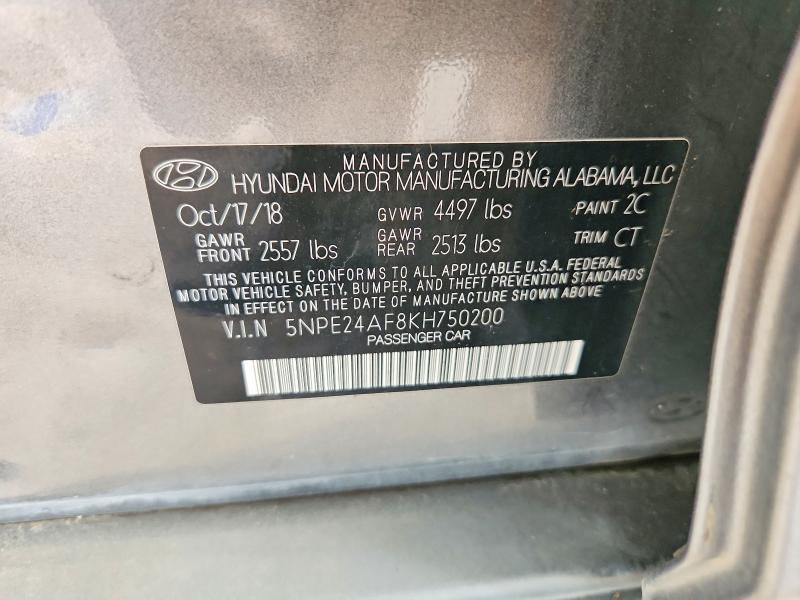 Продаж на аукціоні авто 2019 Hyundai Sonata, vin: 5NPE24AF8KH750200, номер лоту: 61522246