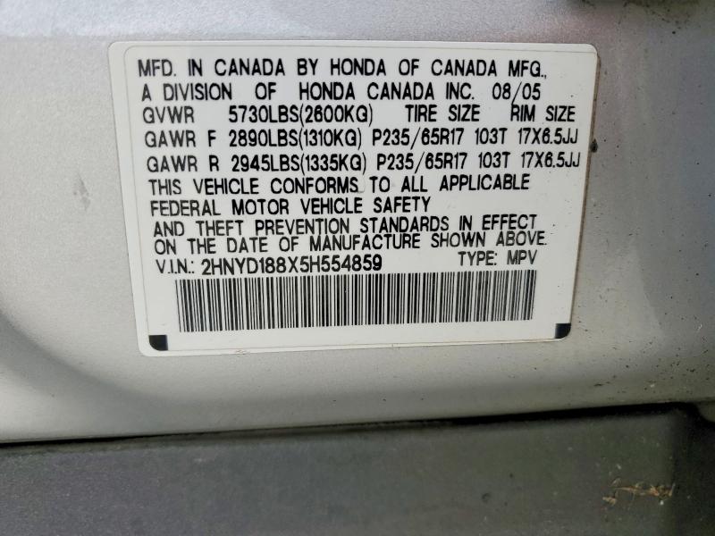 Aukcja sprzedaży 2005 Acura Mdx, vin: 2HNYD188X5H554859, numer aukcji: 59166976