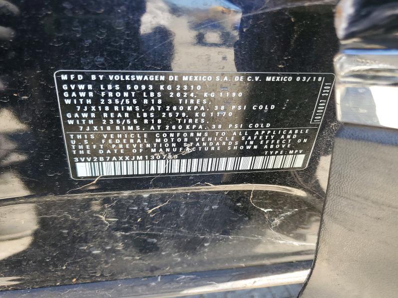Aukcja sprzedaży 2018 Volkswagen Tiguan, vin: 3VV2B7AXXJM130780, numer aukcji: 62695556